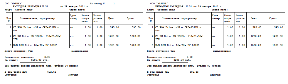 Накладная двойная Накладная двойная