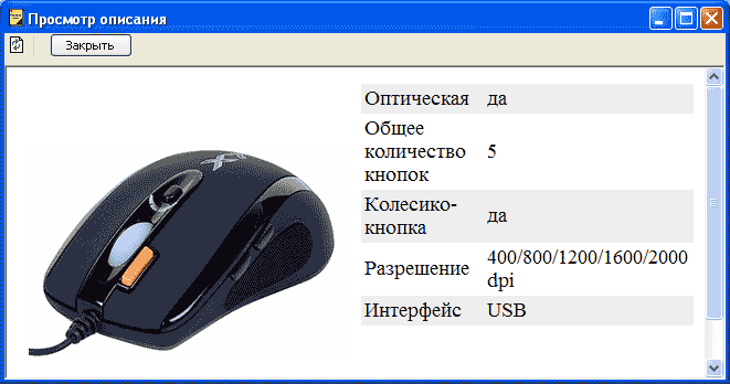 Вывод описания товара в формате HTML Вывод описания товара в формате HTML