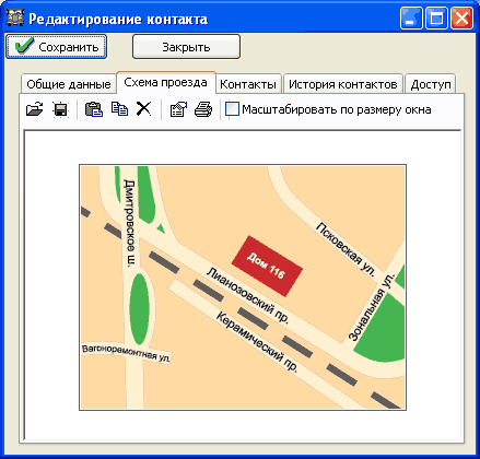 Просмотр схемы проезда
